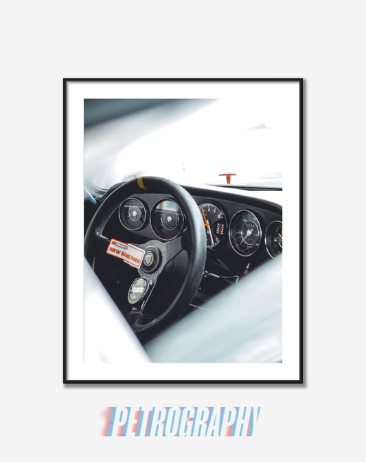 Vintage racing cockpit